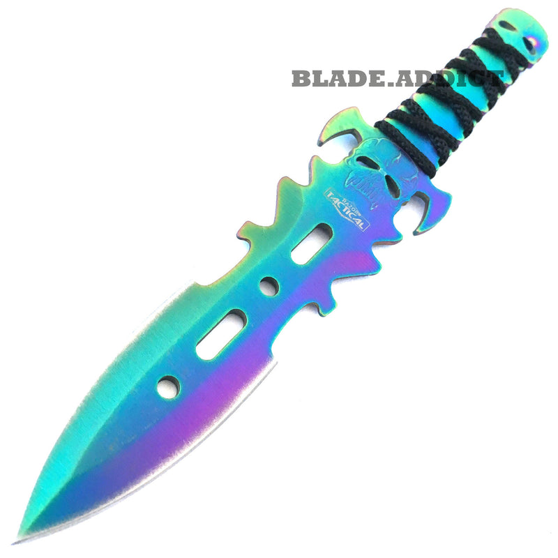 3PC Ninja Tactical Combat Naruto Kunai Throwing Knife + Sheath RAINBOW SET