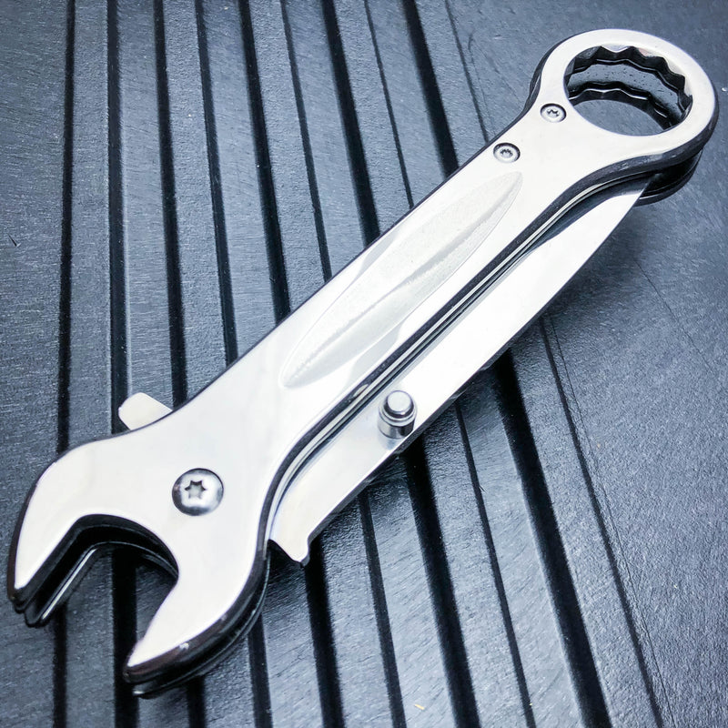 7.5" MULTI-TOOL WRENCH POCKET KNIFE TACTICAL SPRING ASSISTED OPEN FOLDING CHROME