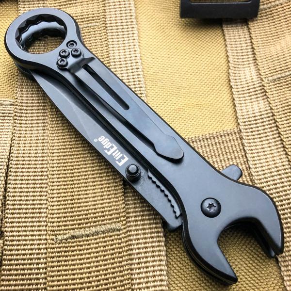 7.5" MULTI-TOOL WRENCH POCKET KNIFE TACTICAL SPRING ASSISTED OPEN FOLDING BLACK