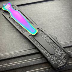 Rainbow Etched Blade w/ Carbon Fiber Handle - BLADE ADDICT