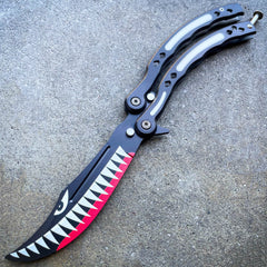 Military Shark Balisong Trainer Butterfly Knife - BLADE ADDICT