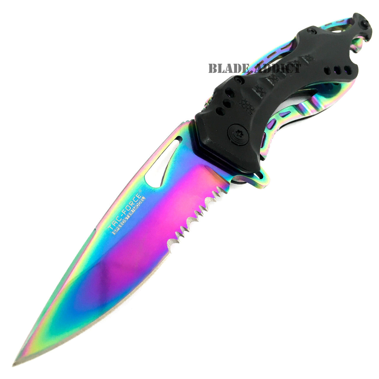 Closed 4.5' Spring Assistant Pocket Folding Knife 420 Rainbow Ti-Coated  Blade and Plastic Handle - China Knife, Pocket Knife