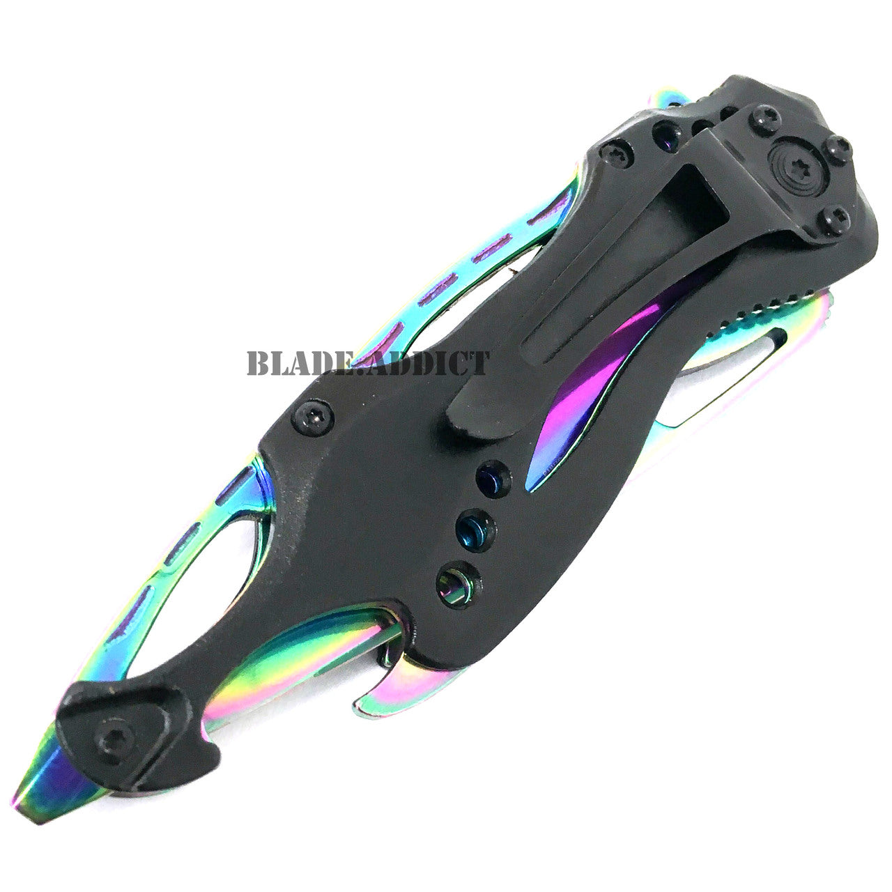 8 Tac Force Assisted Open Outdoor Tactical Rainbow Knife (TF-705RB)