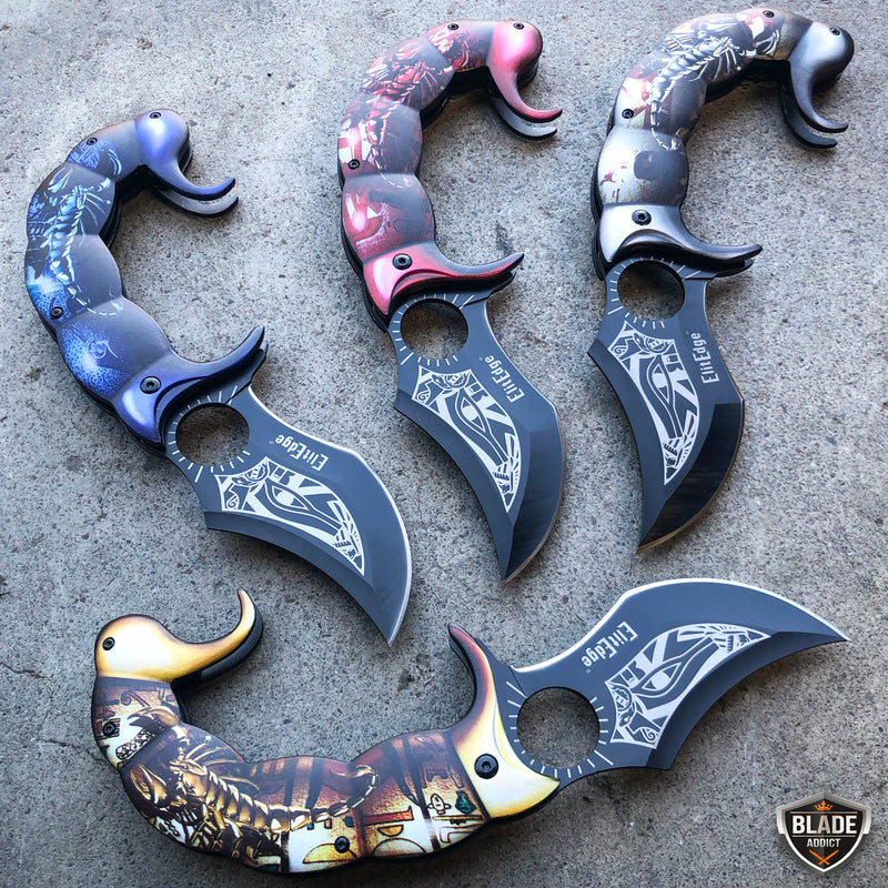 8.5" Fantasy Scorpion Assisted OpenTactical Folding Pocket Knife Karambit Blade