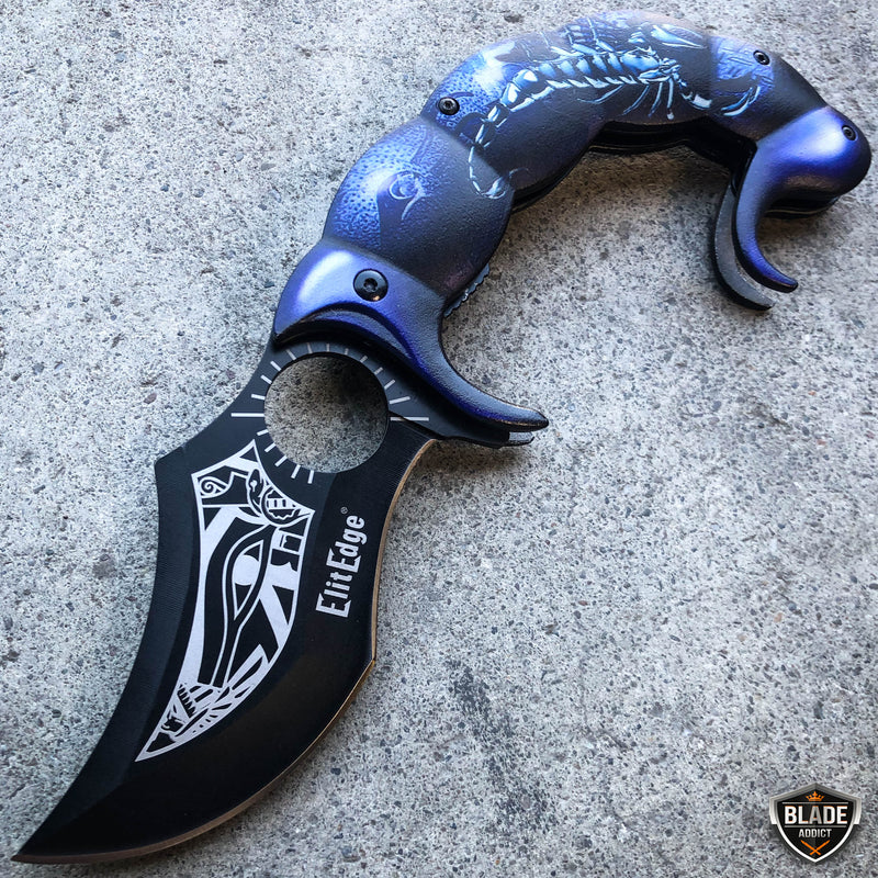 8.5" Fantasy Scorpion Assisted OpenTactical Folding Pocket Knife Karambit Blade