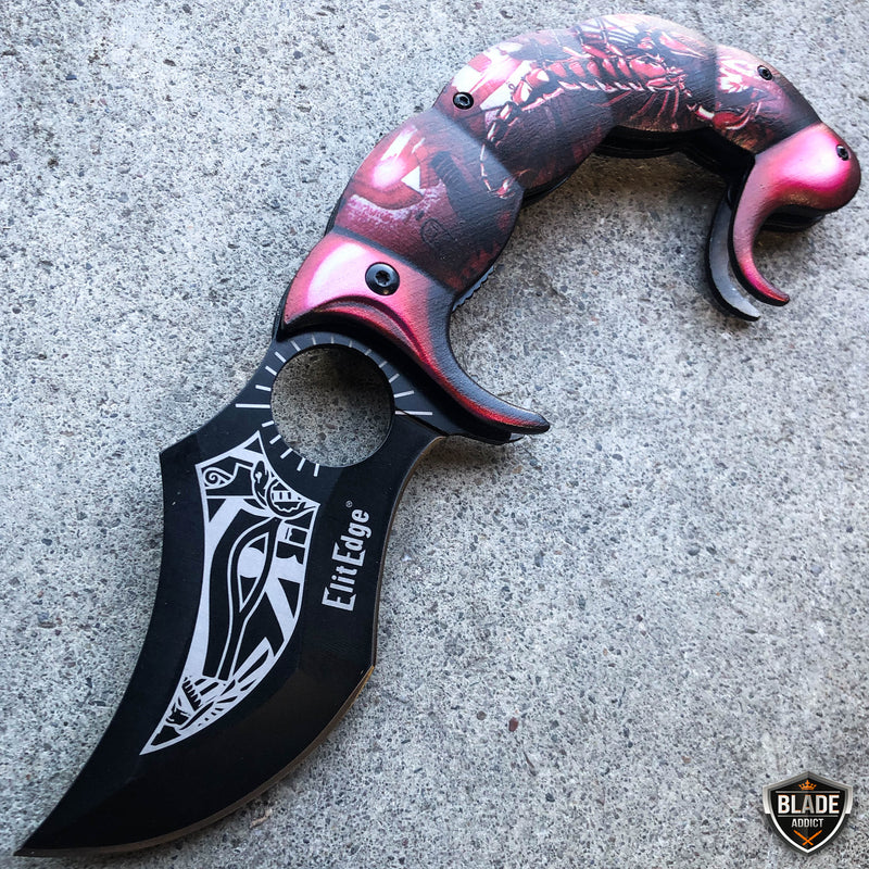 8.5" Fantasy Scorpion Assisted OpenTactical Folding Pocket Knife Karambit Blade