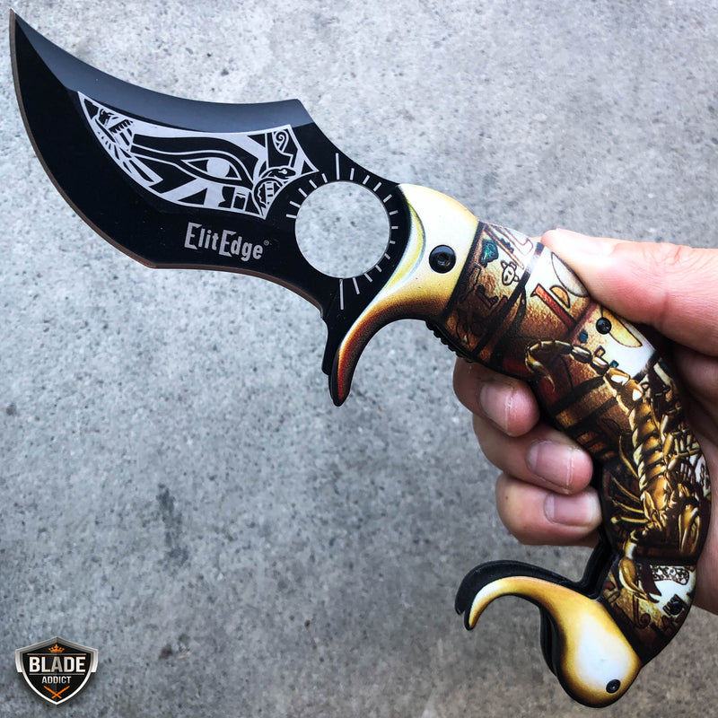 8.5" Fantasy Scorpion Assisted OpenTactical Folding Pocket Knife Karambit Blade