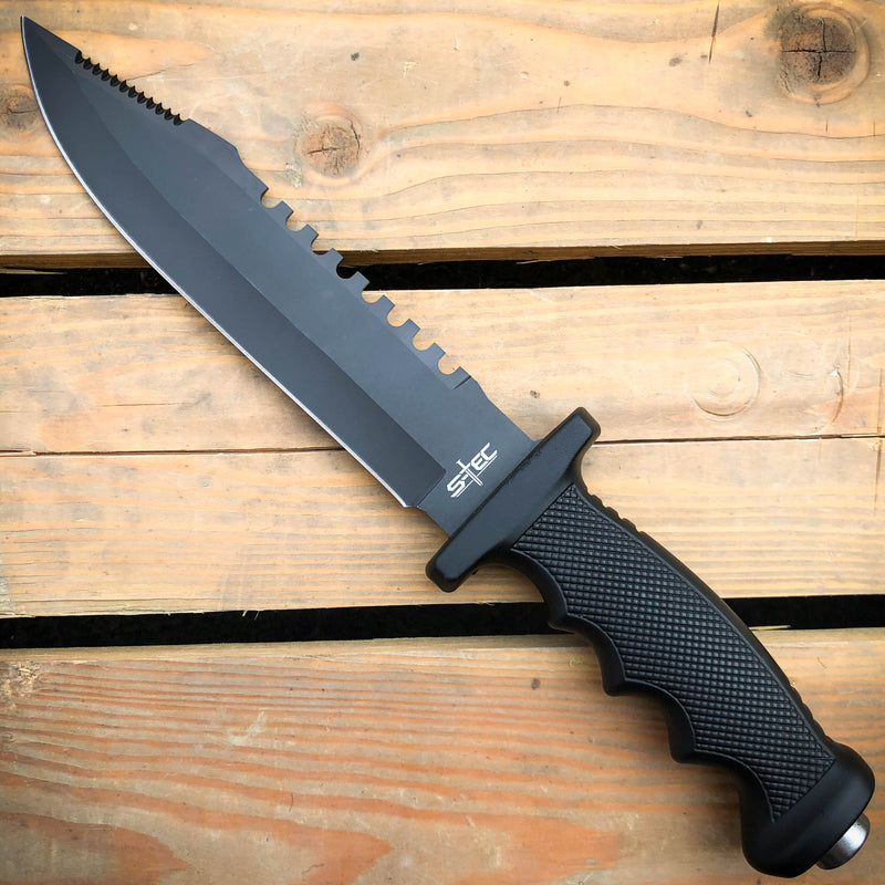 12.5" Hunting Fixed Blade Army Bowie w/ Throwing Knife