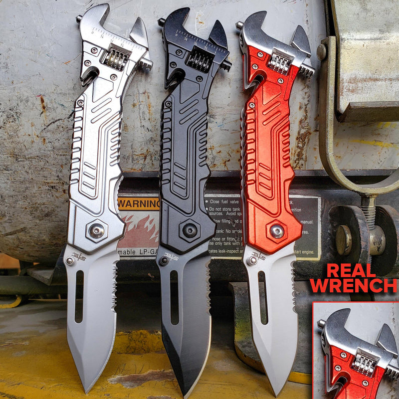 7.75" Multi-Tool Wrench Tactical Folding Open Pocket Knife MEGAKNIFE NEW