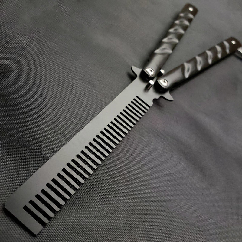 High Quality Practice BALISONG BUTTERFLY Trainer Folding Comb Brush Knife BLADE