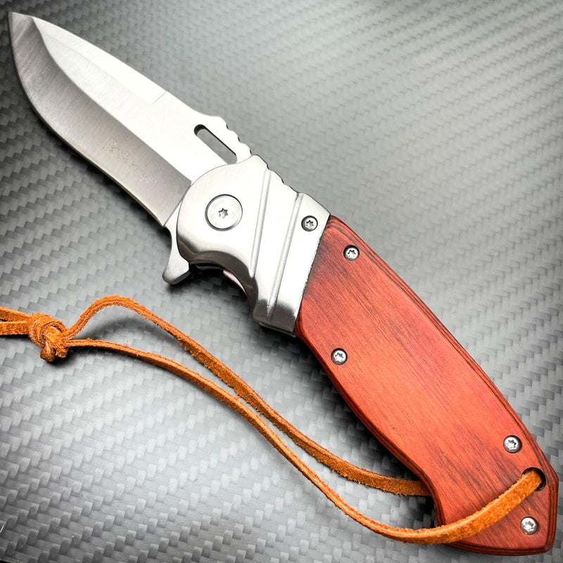 8.25" GENTLEMENS ELK RIDGE WOOD SPRING OPEN ASSISTED FOLDING POCKET KNIFE NEW - BLADE ADDICT