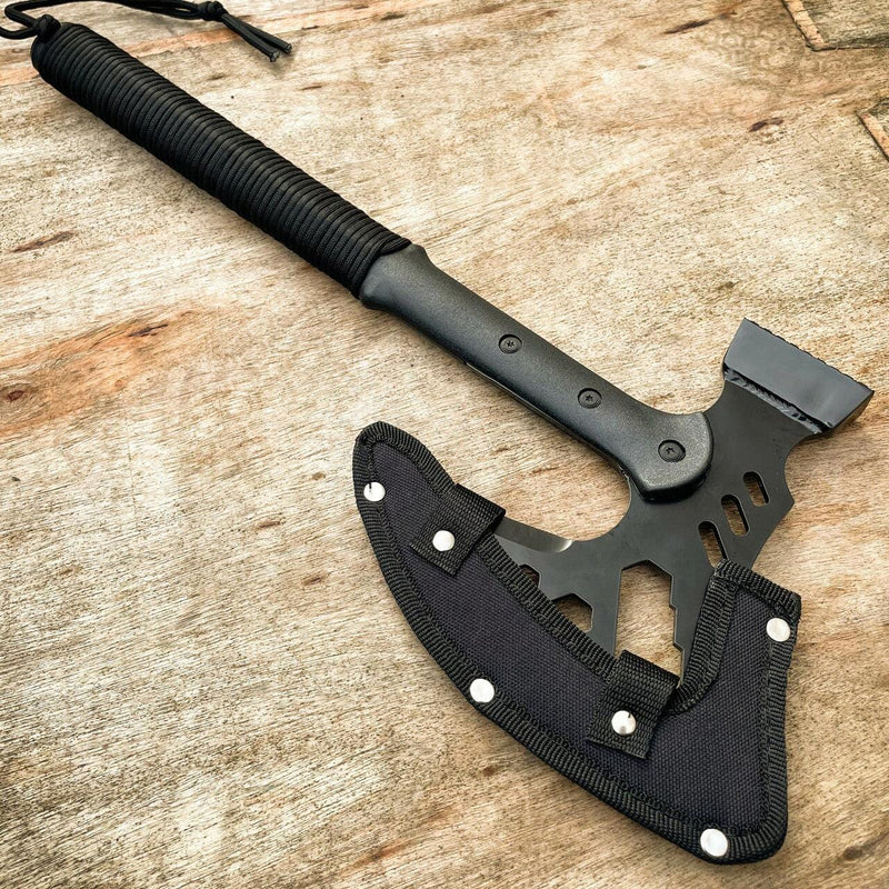 18" CAMPING TOMAHAWK THROWING AXE BATTLE Hatchet - BLADE ADDICT