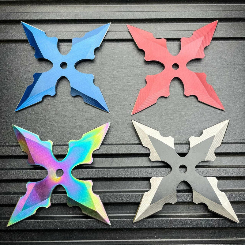 4 PC Ninja Throwing Stars Shuriken Knives | MEGAKNIFE WHOLESALE