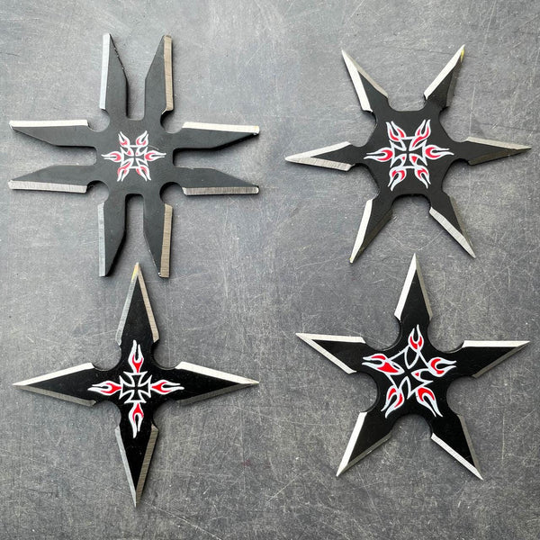Silver Throwing Star Set - Professional 5 Point Ninja Stars - Chrome Ninja  Shuriken Set