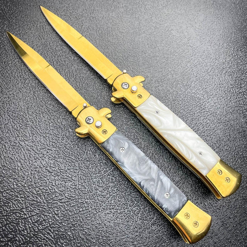 Gold Auto Italian Stiletto - BLADE ADDICT