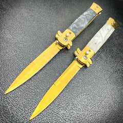 Gold Auto Italian Stiletto - BLADE ADDICT