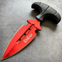 Military Push Dagger w/ Sheath Red - BLADE ADDICT