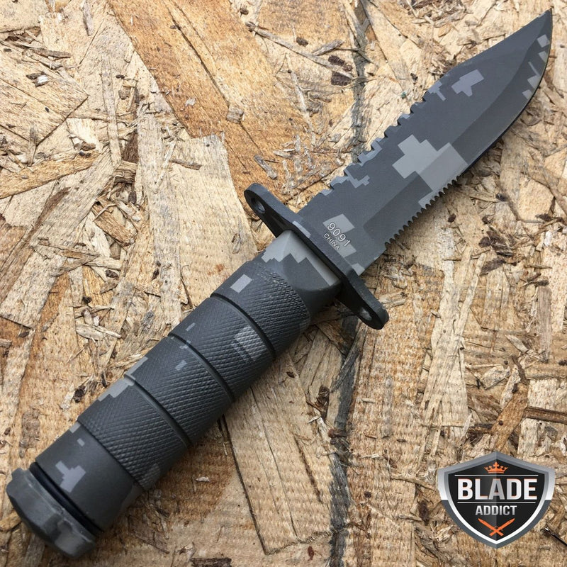 8.5 Military Camo Tactical Fishing Hunting Knife Survival Kit