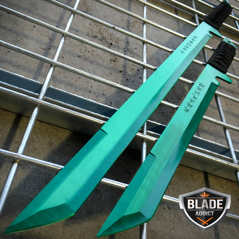 27" & 18" NINJA GREEN SWORD SET