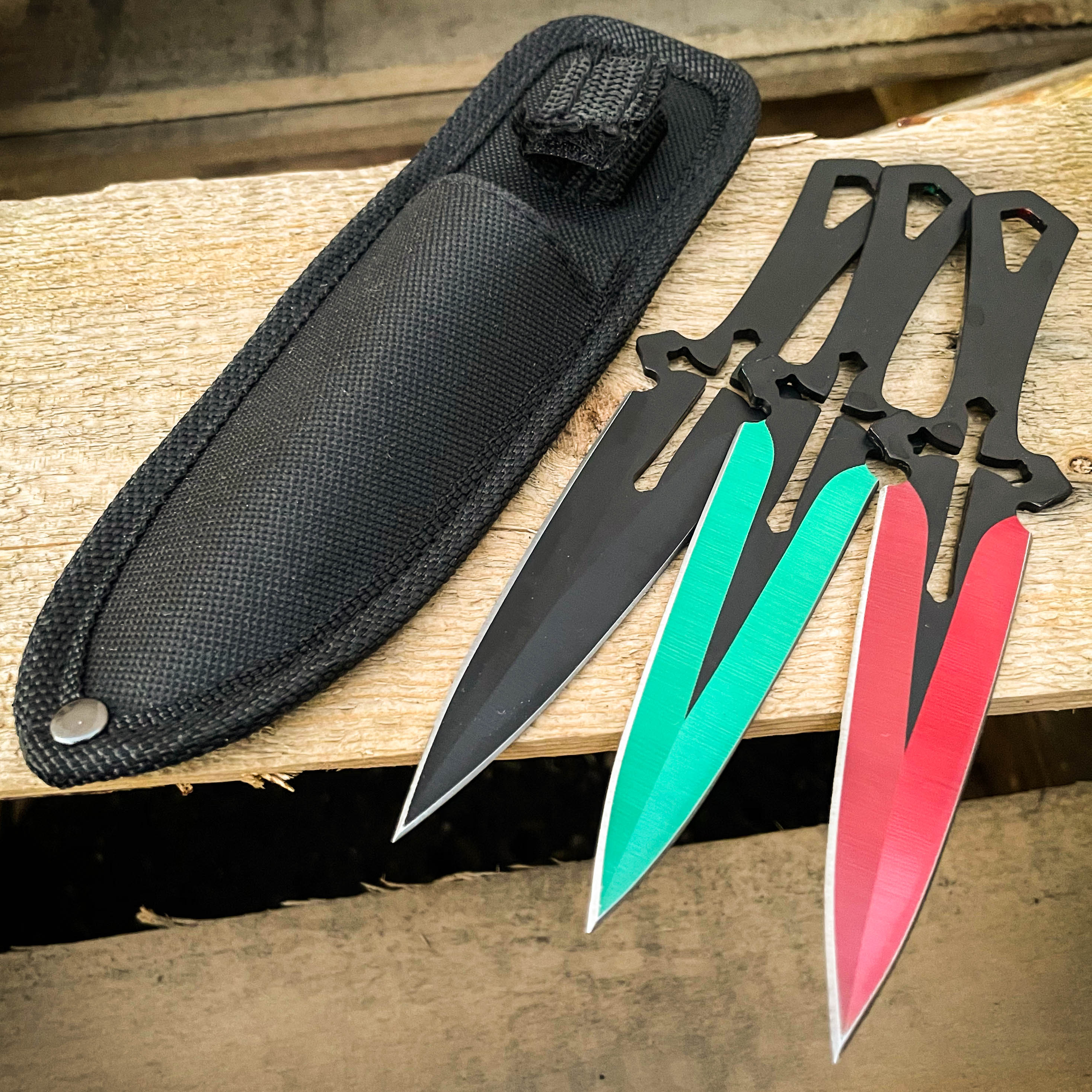 3-pc. Tactical Throwing Knife Set - Pink