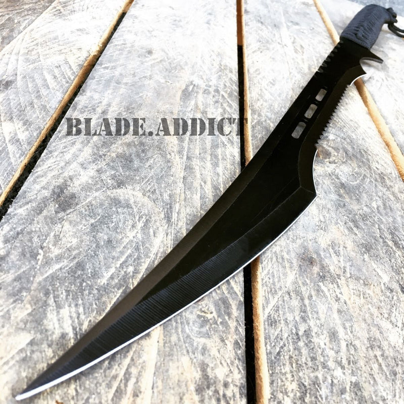 27" Full Tang Tactical Combat Ninja Sword Machete Katana Black w/ Nylon Sheath