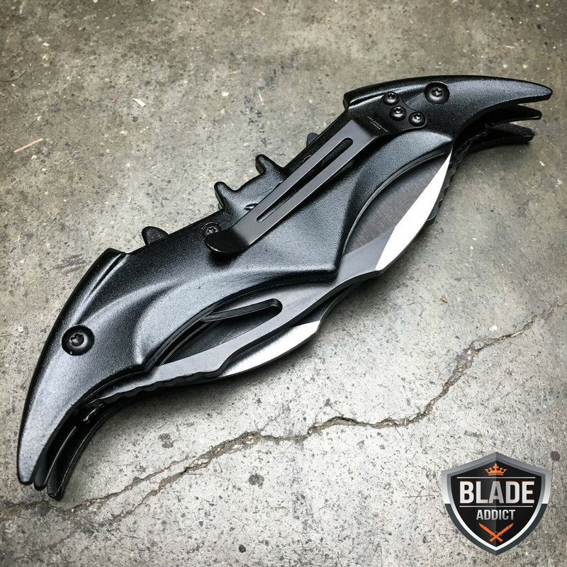 Dark Knight Batman Batarang Dual Blade Spring Assisted Pocket Knife