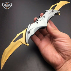 Dark Knight Batman Batarang Dual Blade Spring Assisted Pocket Knife