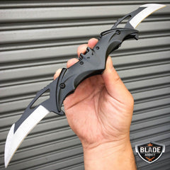 Dark Knight Batman Batarang Dual Blade Spring Assisted Pocket Knife