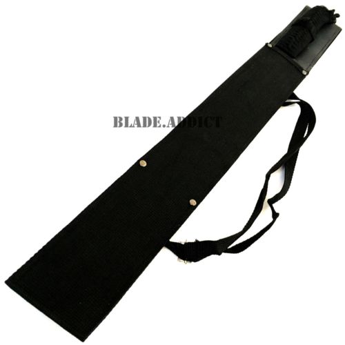 27" Full Tang Tactical Combat Ninja Sword Machete Katana Black w/ Nylon Sheath